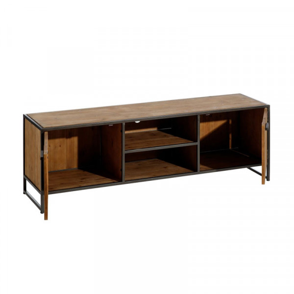 Mueble de tv de forja y madera