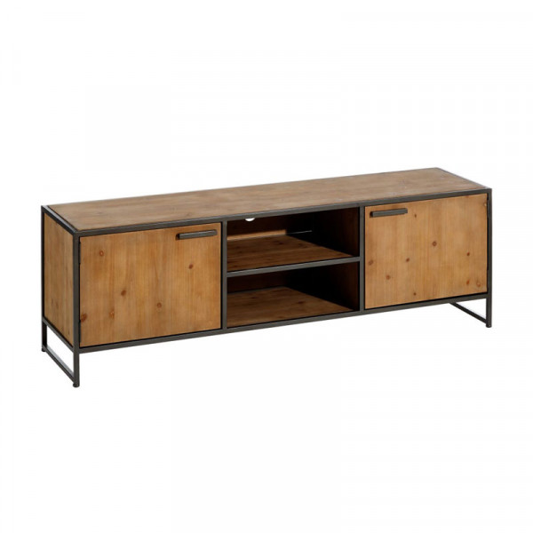 Mueble de tv de forja y madera